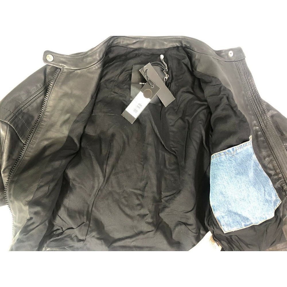 Diesel Womens L Tauri Cowhide Leather Jacket XS - Picture 12 of 12